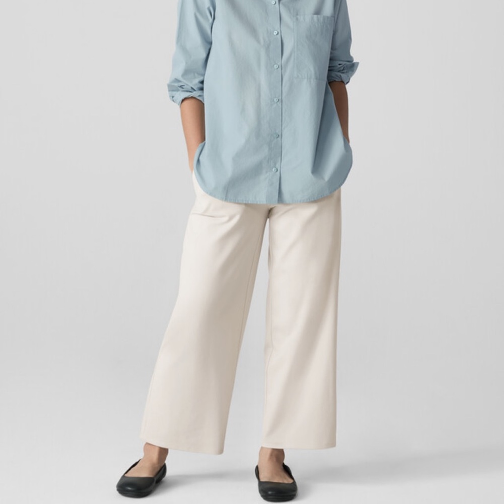 Eileen Fisher Washable Ponte Wide-Leg Pants in “bone” - Picture 4 of 14